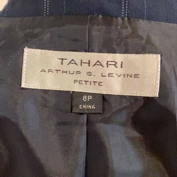 Tahari Blazer Classic One Button Navy 8P - Picture 6 of 7